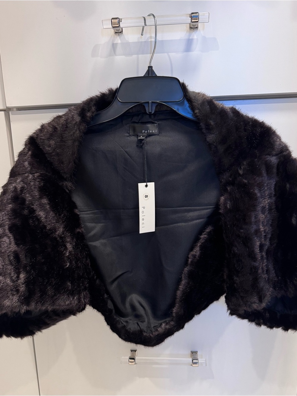 Poleci Dark Brown Faux Fur Capelet